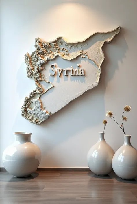 Syria Map Decor Raised on the Wall