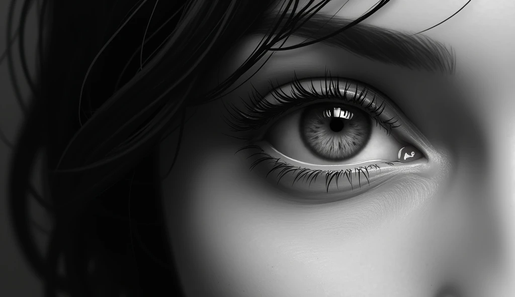 Monochromatic, Portrait --no text, mockup one eye