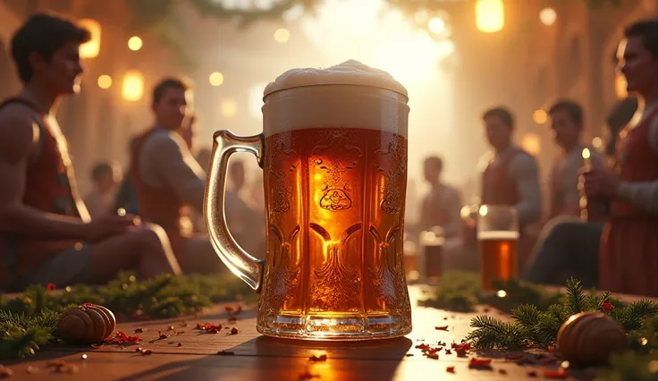 Traditional Big mug beer oktoberfest. Generate Ai. Traditional Big mug beer oktoberfest. Flavor taste. Generate Ai AI generated