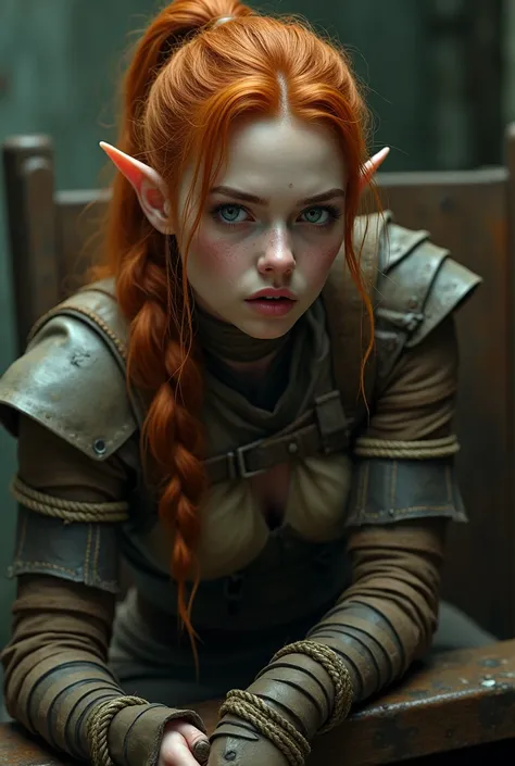 extremely detailed 8k wallpaper, Ultrarealistic, sharp focus, masterpiece, ultra-detailed, high resolution, smooth, video game cut scene, close up, various angles, 1 young female elf warrior with a very detailed long hair, ((intricate hairstyle:1.3)), half...