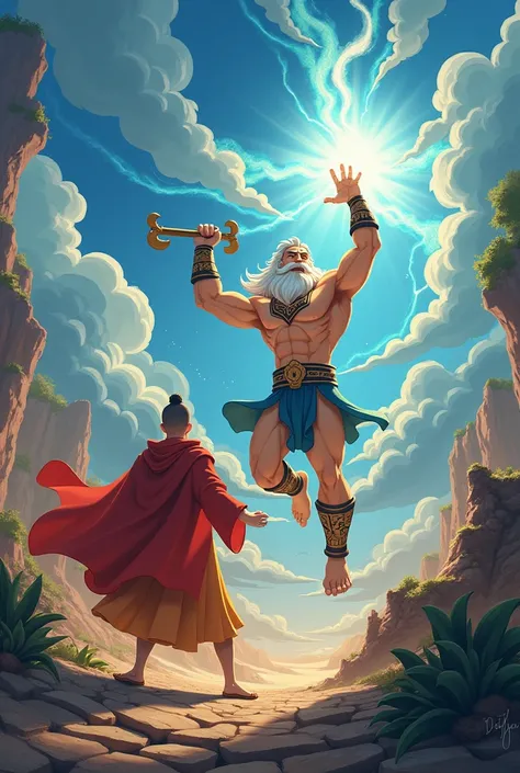 Zeus fighting the God of Buddha Disney version 