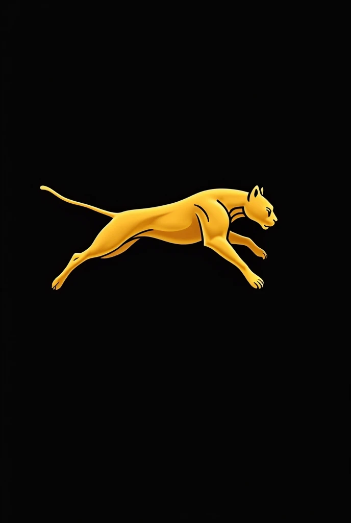 The puma from the puma logo, but jumping to the other side (right) yellow with black background (I want it to be just like the Puma logo, Image only not in 3D) (DON&#39;T DO IT IN 3D) I WANT ONLY THE IMAGE