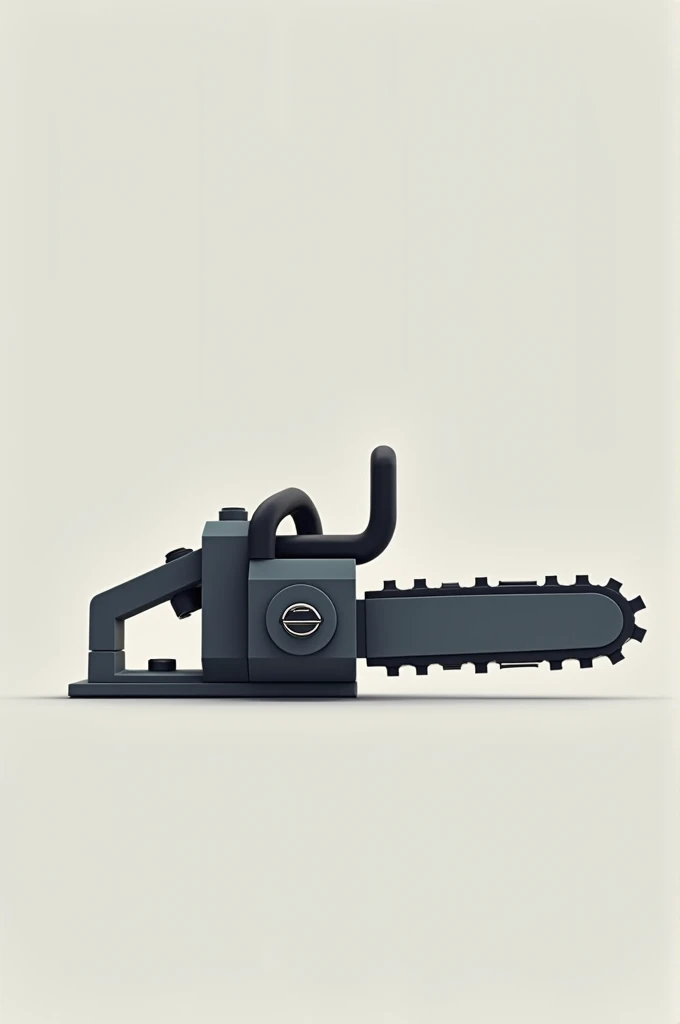 A minimalist and elegant vector representing a chainsaw created with LEGO. 