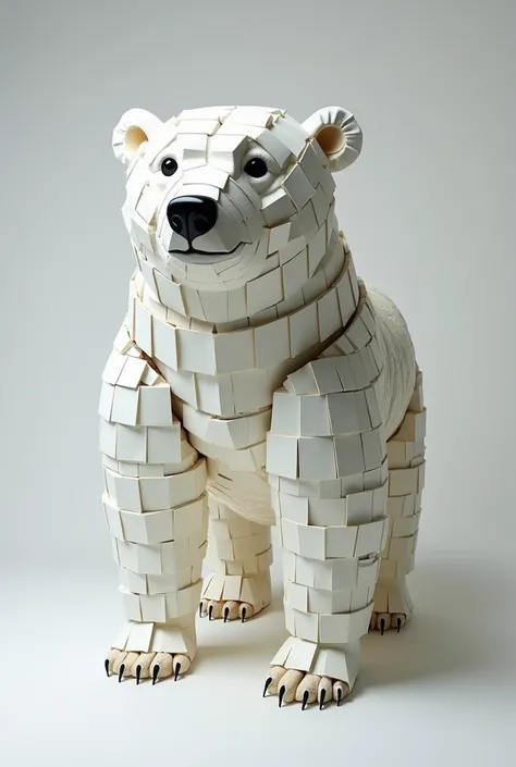 Polar bear made from milk cartons