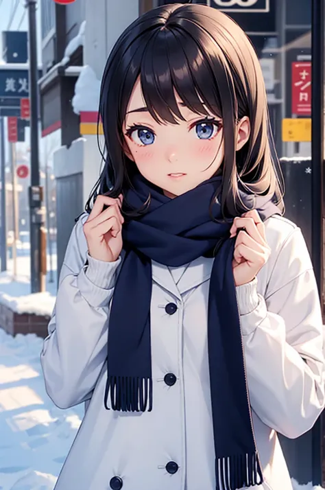 serafuku, winter, navy scarf