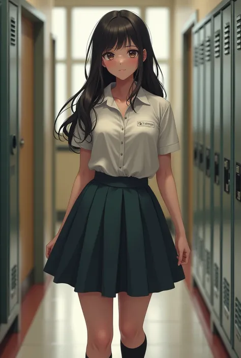 A busty high school girl 

