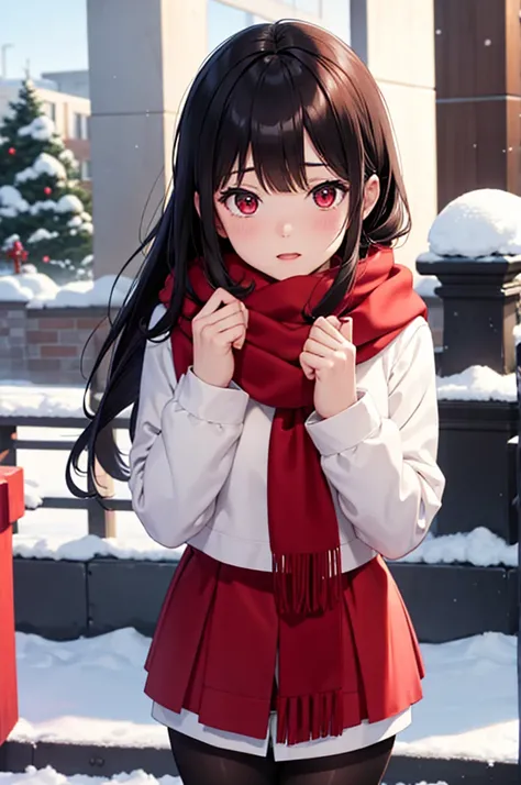 serafuku, winter, red scarf