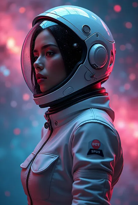 (masterpiece,top quality,high quality)), ((8K wallpaper unified with high definition CG)), (huge stunning goddess shot, so hot and sexy, jaw dropping beauty, perfect proportions, beautiful body, slim body beauty:1.1), astronaut in space with a colorful gal...