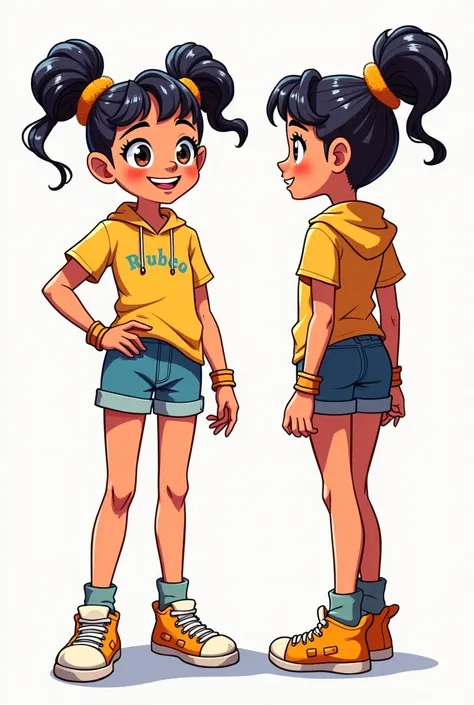 A human person girl comic character turnaround sheet