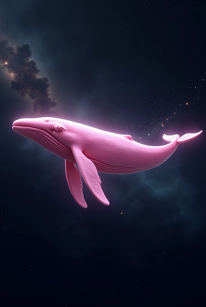 Pink whale in space