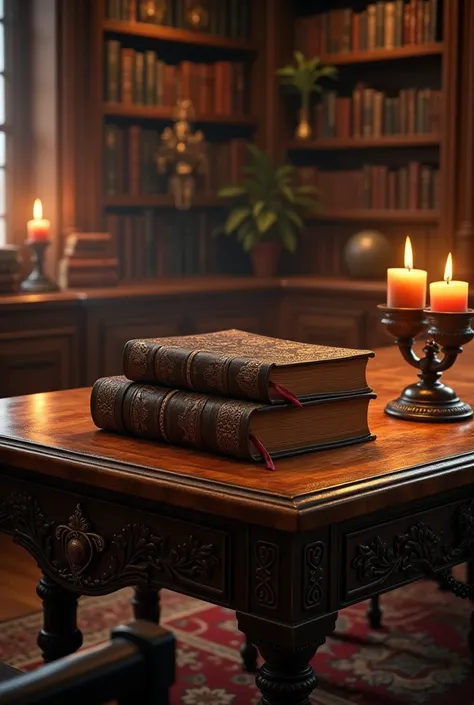 a small table with two bibles