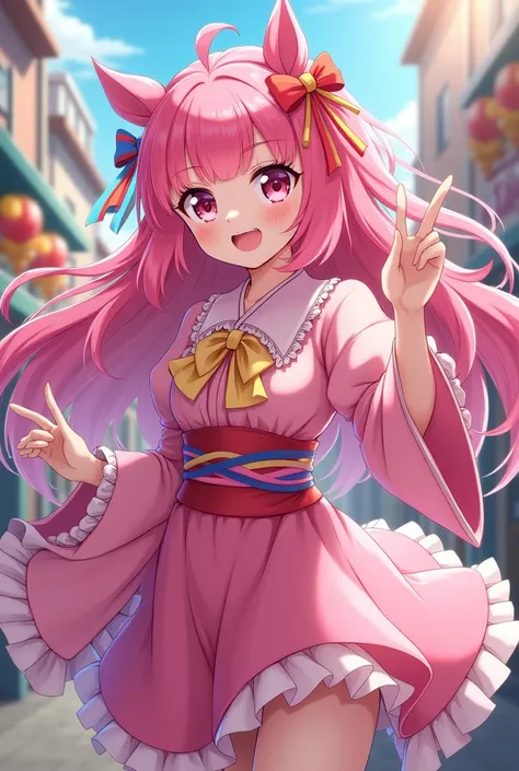 Create a Boku no hero character with this character that is mitsuri kanroji and pinkie