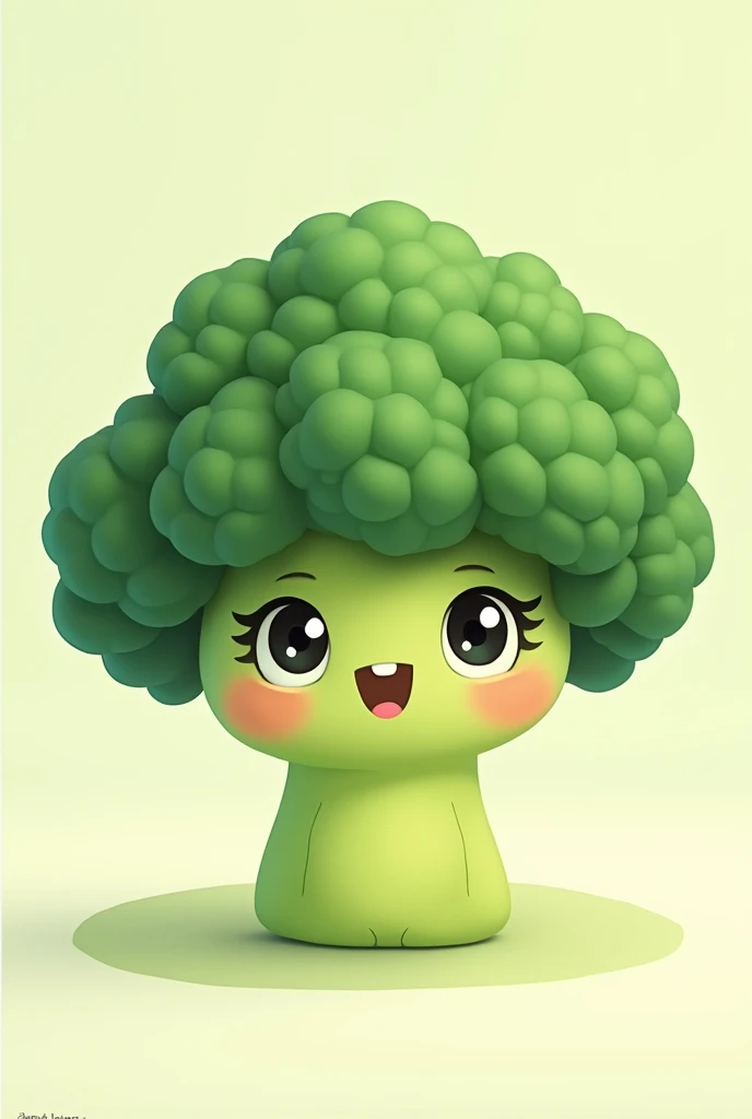 a cartoon broccoli , beautiful and cute 

