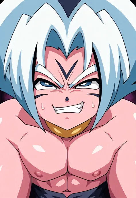 Highest quality,Based on anatomy,Huge muscles,Vegeta and Kogenta (onmyou taisenki)Mix with,Devils Body,Sexually attractive gestures,((Shiny skin,Glowing Skin,The moment the demon takes over your body,Enormous wings and horns growing,A look filled with evil...