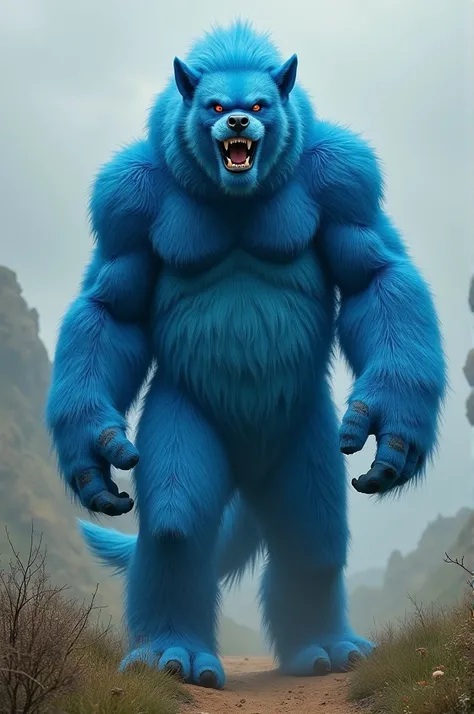 Angry Giant Blue Dog 