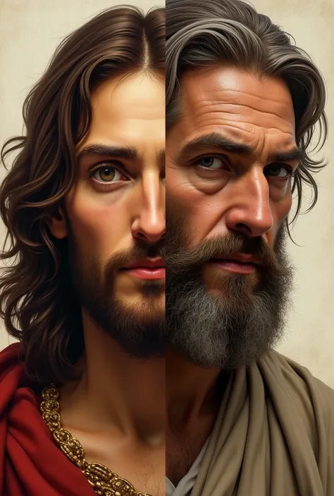 Create images of the faces of Jesus Christ and the apostle Peter 