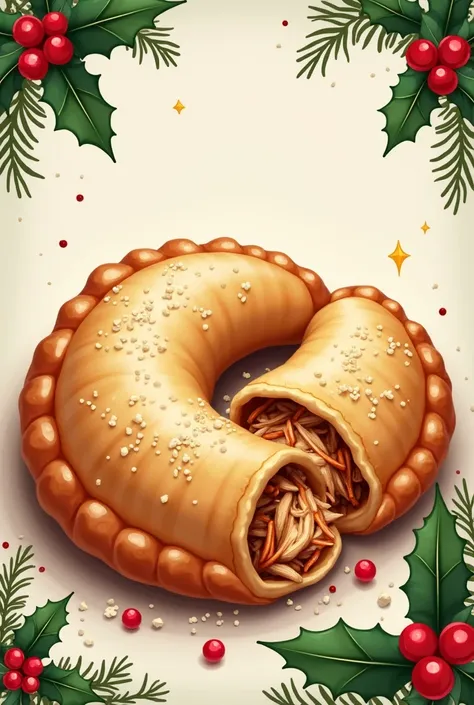 Representation of Christmas chicken empanadas using digital graphics digital graphics representation