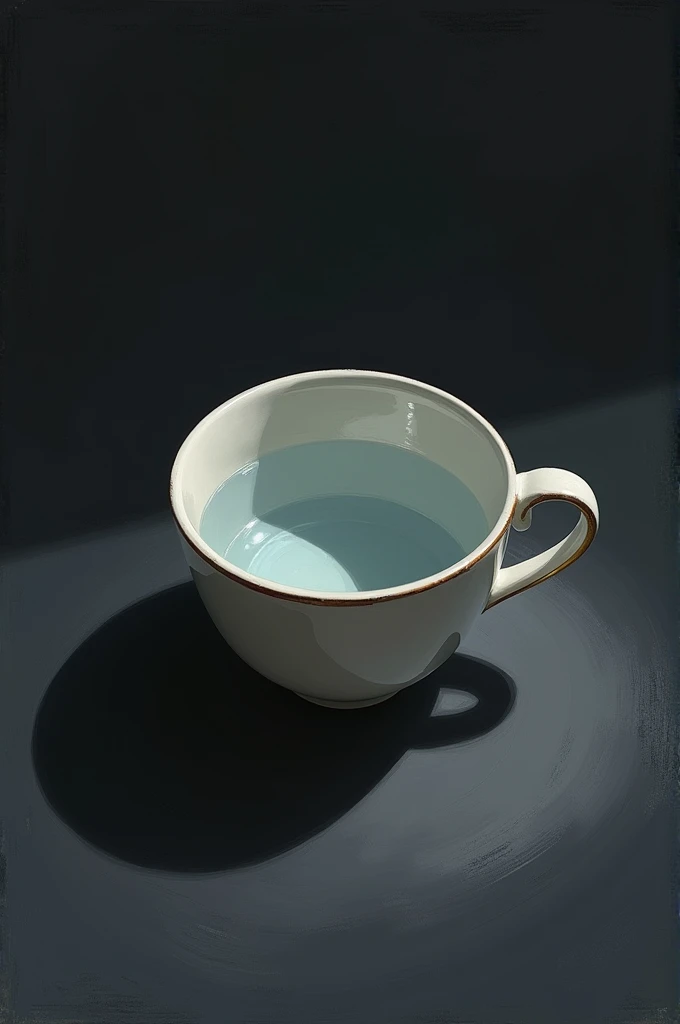 Cup of water painted on blackboard 