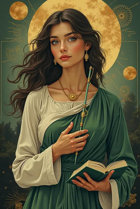 To create a powerful image of Virgo, consider the following details:

- **Symbol:** The maiden, representing analysis and accuracy.
- **colors:** Dark green, brown and cream, that evoke stability and clarity.
- **imagery:** A female figure with a serene ex...