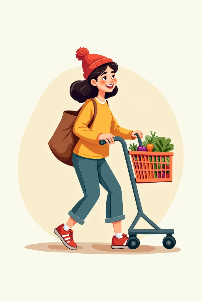 Create an image identity logo find Anne with a shopping cart