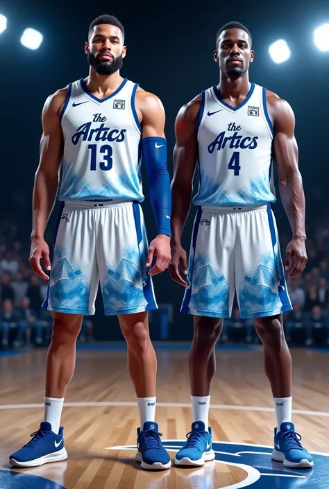 generates uniform models for basketball, The team is called &quot;The Artics&quot;, that is the model of the uniform, give details to the uniform, with a sublimated style, details to the uniform and various options, only inverts the colors between white an...