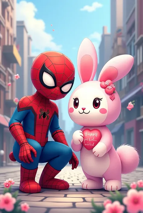 Create shared profile pictures about spiderman and my melody