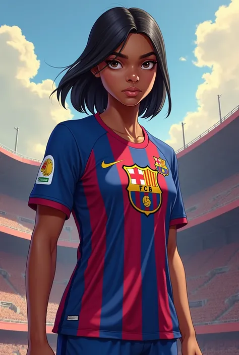 Kenya wearing a Barcelona shirt 