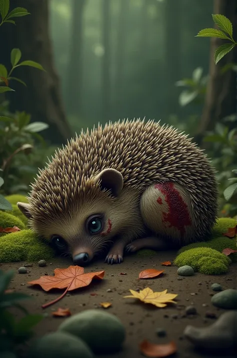 Injured hedgehog