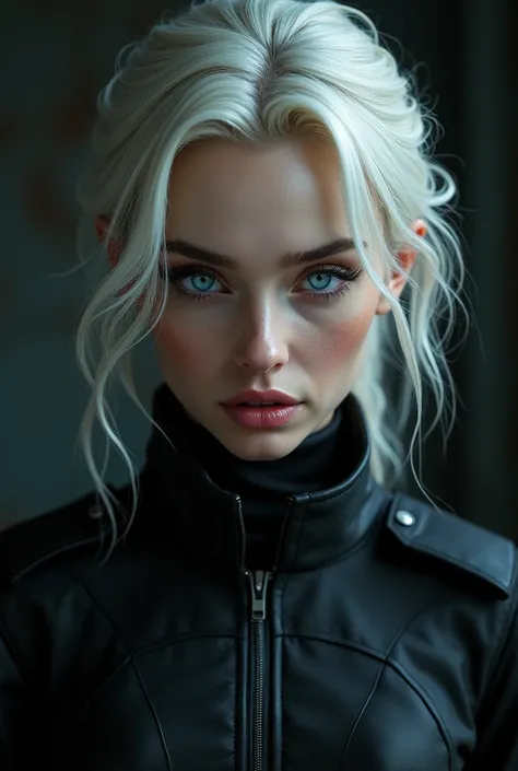 a female killer, killer, 1 girl, Beautiful blue and detailed eyes, Beautiful and detailed lips, Extremely detailed eyes and face., long eyelashes, killer outfit, killer gear, killer pose, killer action, dark and moody atmosphere, dramatic lighting, cinemat...