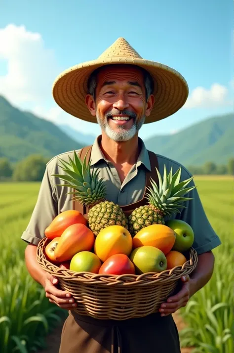 นำ ai ไปสร้างงาน
prompt bing : happy thai farmer holding a fruit basket , realistic , wide angle
