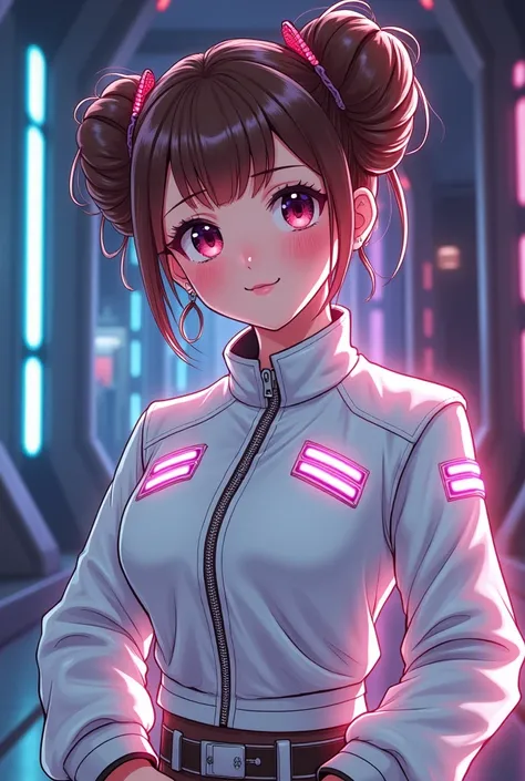 From STAR WARS Anime Girl Princess Leia Organa Cheeky My Bad Jacket White Zip 