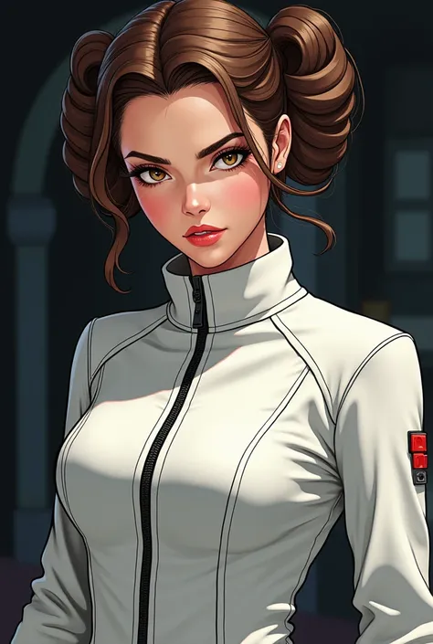 STAR WARS Anime Girl Princess Leia Organa Cool Evil White Jacket Zip 