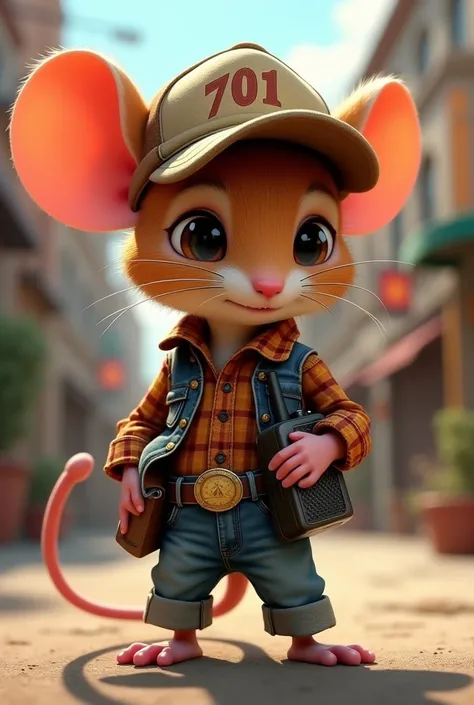 The cowboy mouse with a cap that says 701 and a walkie-talkie in his hand with a legend that says “Culiacán Reports”