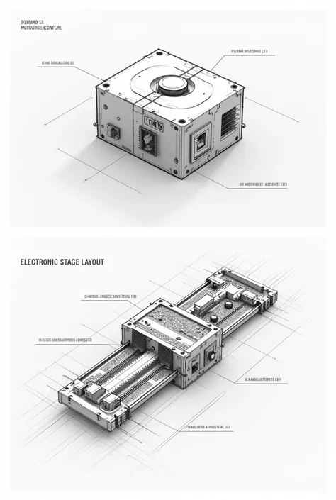 A simple sketch of the electronic stage layout in a small linear robot motor 