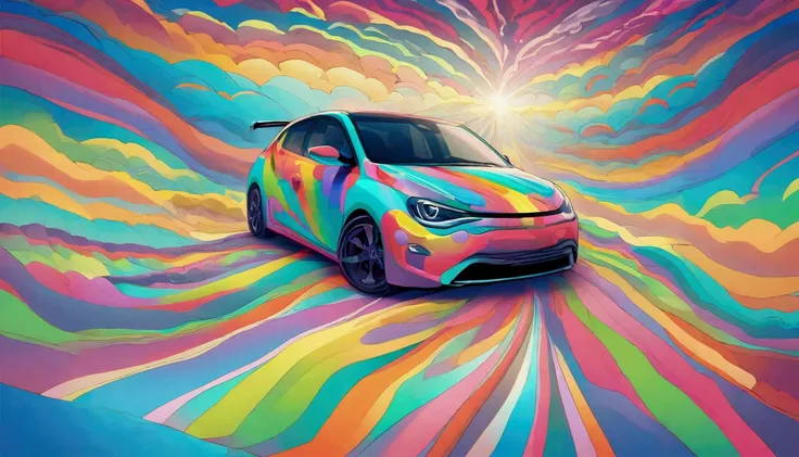  Colorful Gradient car