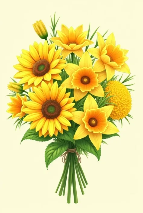 bouquet of yellow flowers drawing