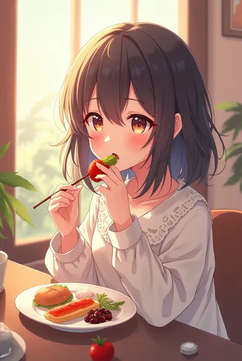 anime、One girl, meal
