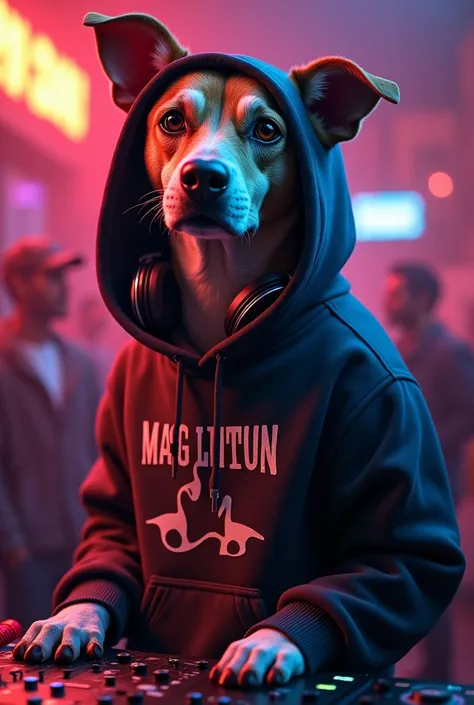 Rapper dog with hoodie 