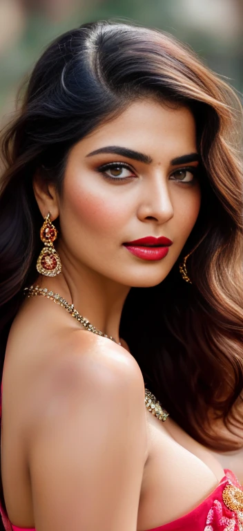 perfect pink eyes, fantastic face, indian, beautiful look, ((red lips, bright eyes, curve heir 1.5)), ((beautiful details very b...