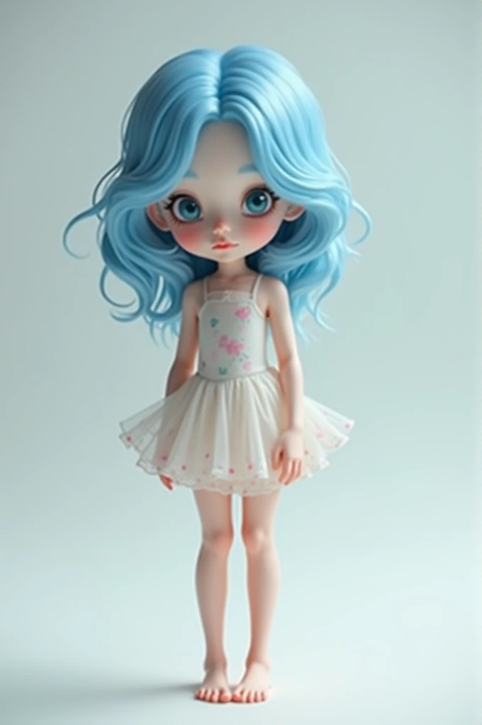 A  145cm tall,weight 40kg,blue hair color 