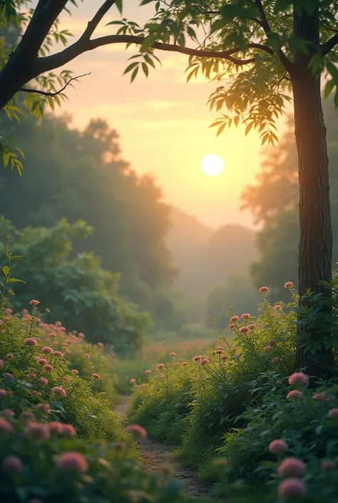 I want 9:16 image of plant nature park and evening like Instagram photos 