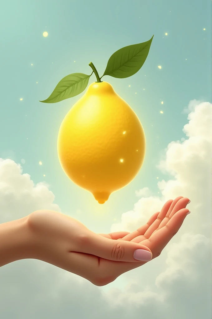 Lemon flying air on hand