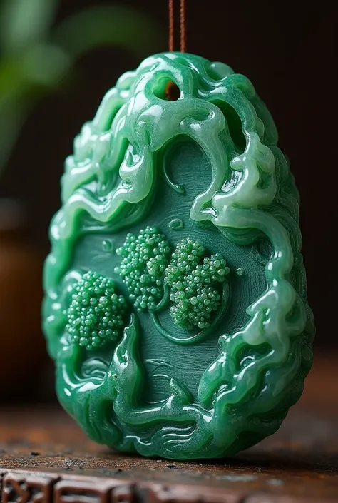 Chinese jade pendant in the shape of a map