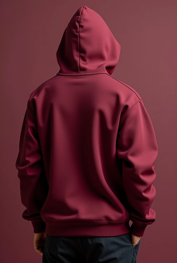 Wine colored hooded sweatshirt, without print