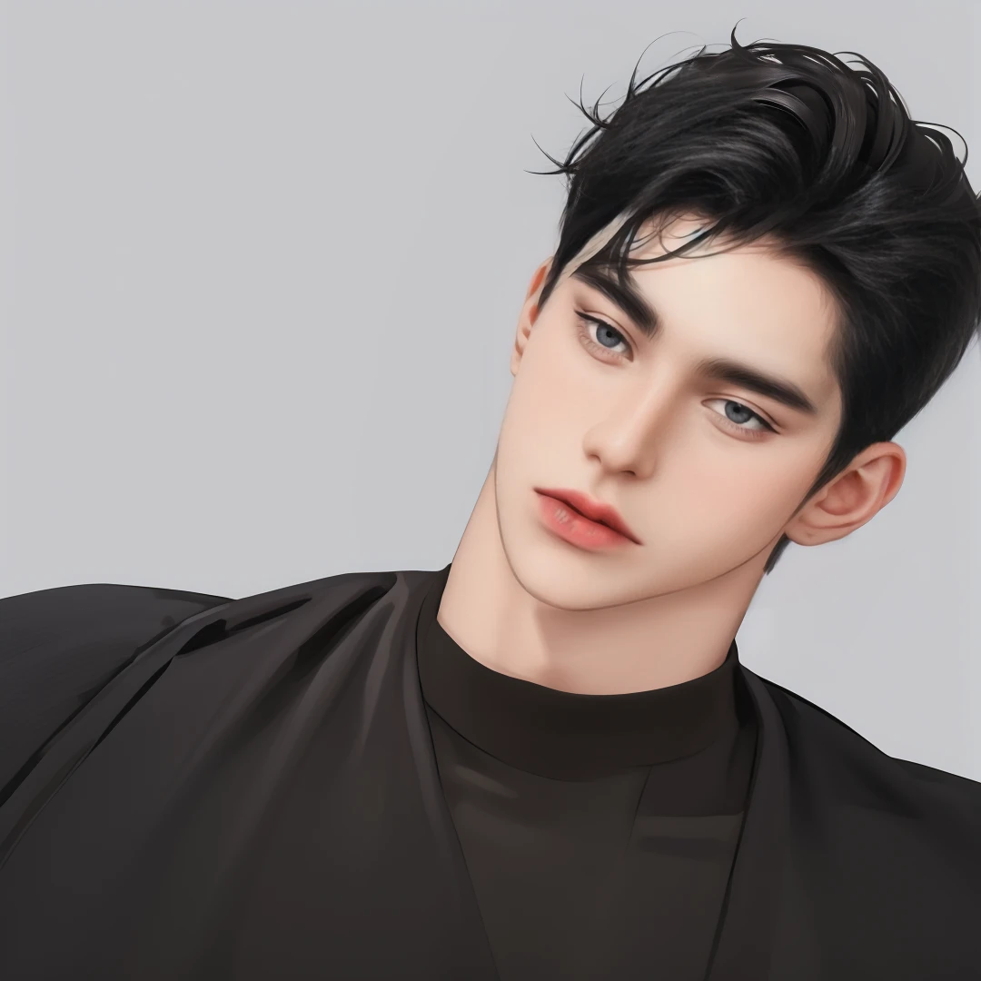 masterpiece, 1boy, Korean male model, adult, handsome, black hair, undercut hair, perfect face, detailed eyes and face, black eyes, clean shaved, muscle, capturing a rural atmosphere, dynamic lighting, unreal engine 5, hd picture