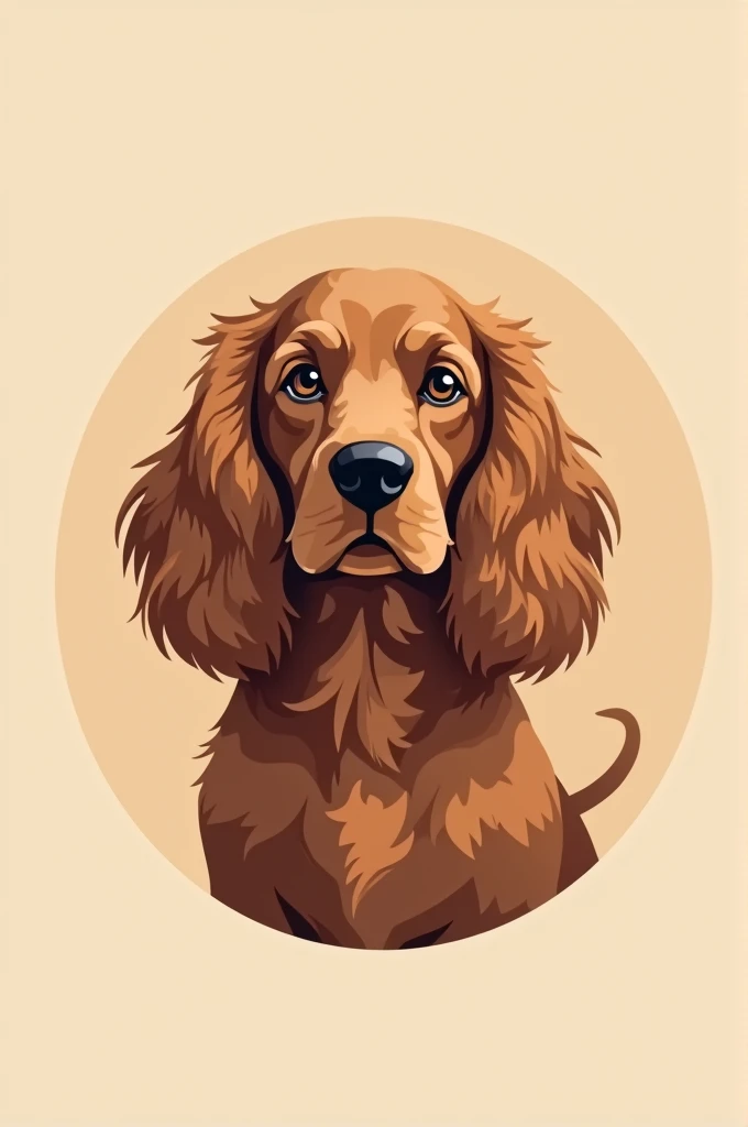 Generate a logo for a dog walking company with an American Cocker Spaniel on a beige background 