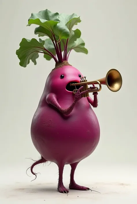 A realistic beet playing a trumpet 
