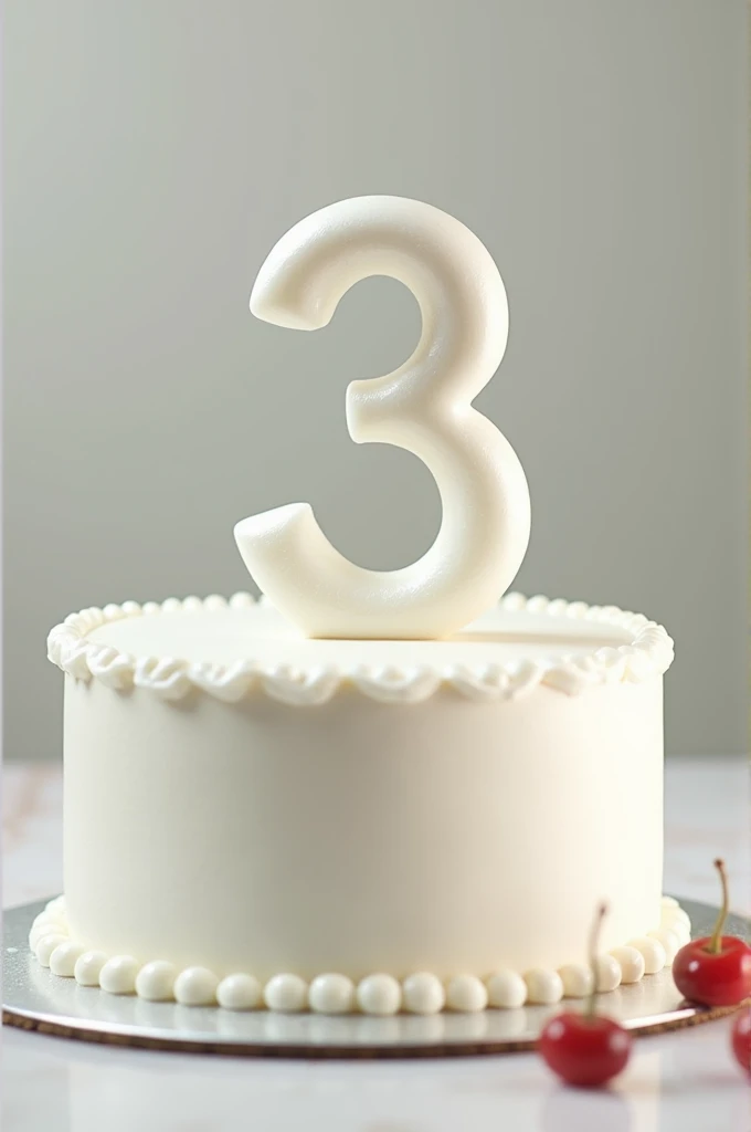 White cake with the number 3