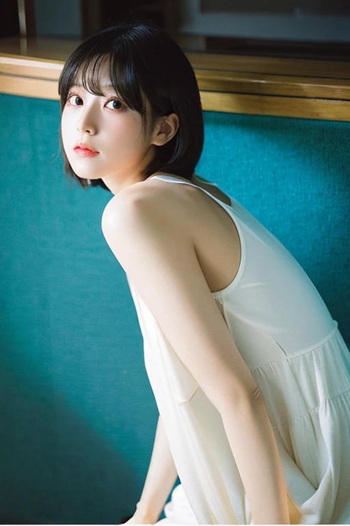 gravure　Angle from below　Short Bob　Slit eyes　Taking pictures secretly　Upper Body