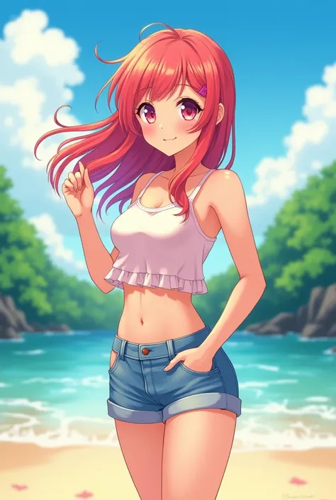 Anime girl with summer under wear